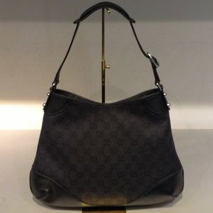Gucci black denim doll hobo
